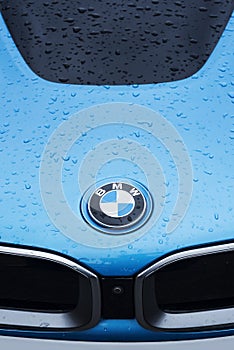 German car maker BMW i8 hybrid electric sports car. 3