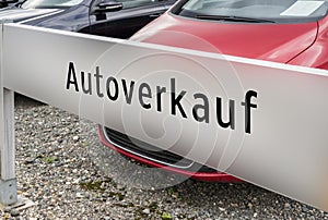 German Car sales sign shield photo