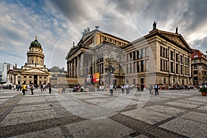 German Cathedral and Concert Hall on Gendarmenmarkt Square in Be