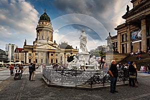 German Cathedral and Concert Hall on Gendarmenmarkt Square in Be