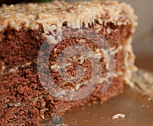 German Chocolate Cake Close-up