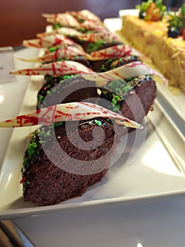 German chocolate cake slice