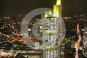 German city Frankfurt at night