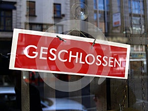 German closed shop sign