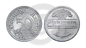 German coin 50 pfennig