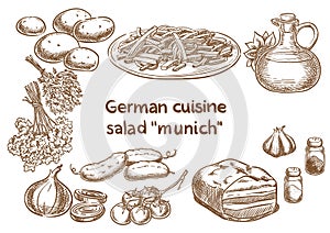 German cuisine.Salad `Munich` ingredients.