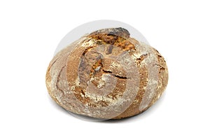German dark bread on white background