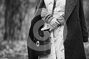 German Deutsch nurse paramedic Of World War 2 uniform. black and white