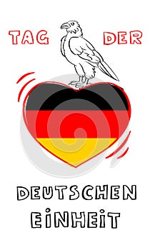 German deutschen einheit vertical banner, hand drawn style