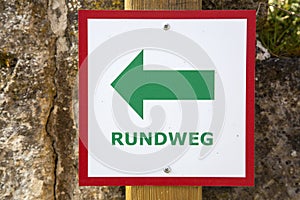 German directional sign Rundweg