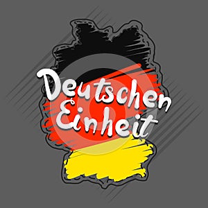German einheit concept background, hand drawn style photo