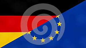 German and Europe flag. Brexit concept of Germany leaving European Union