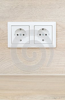 A German European type of double wall plug socket outlet
