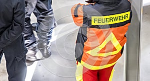 German firefifhters waiting for instructions