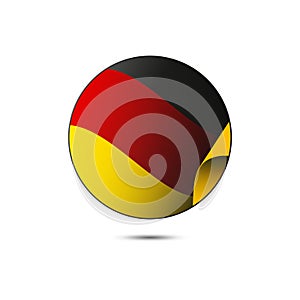 German flag button on a white background. Vector illustration.