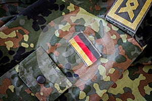 German flag and chief petty officer badge on german military jacket