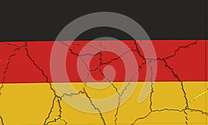 German Flag crushed and cracked