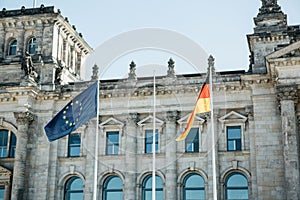 German flag and the EU flag