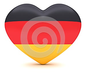 German Flag Heart, 3d illustration