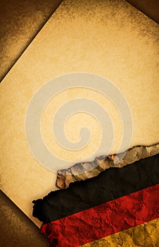 German flag and old paper