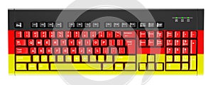 German flag painted on computer keyboard. 3D rendering