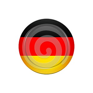 German flag on the round button, illustration