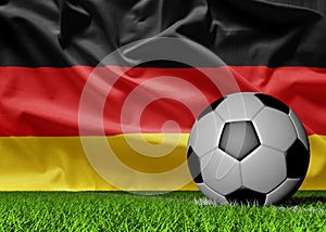 German flag and soccer ball
