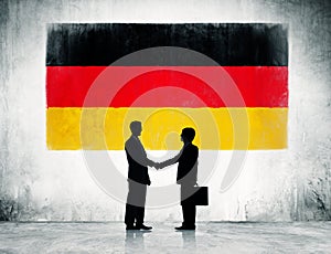 German Flag with Two Businessmen