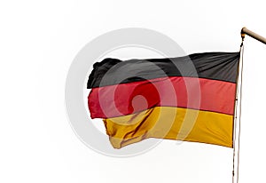 German flag waving on white background