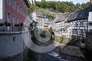 German food, thick, rich goulash meat soup served hot in bowl in old German cafe in countryside