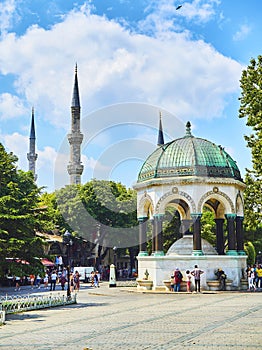 The German Fountain in The Hippodrome of Constantinople. Sultan Ahmet Square. Istanbul, Turkey.