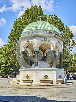 The German Fountain in The Hippodrome of Constantinople. Sultan Ahmet Square. Istanbul, Turkey.