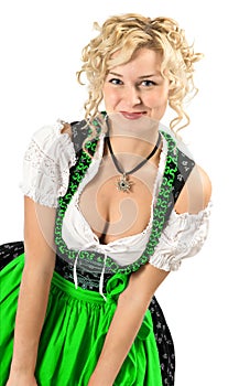 German girl in typical oktoberfest dress