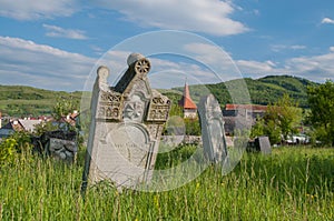 German graveyard near the saxon fortified church of Lechnitz, TRansylvania