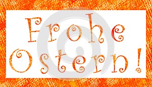 German Happy Easter in orange