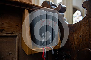 German hymn book in a church