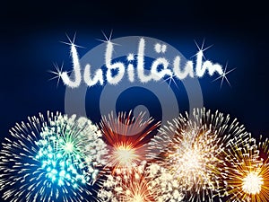 German JubilÃ¤um jubilee anniversary firework blue