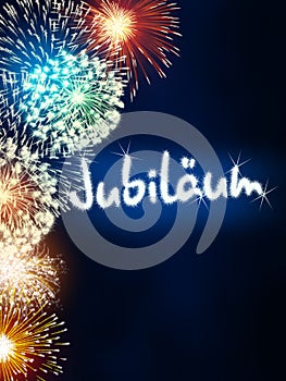 German JubilÃ¤um jubilee anniversary firework blue