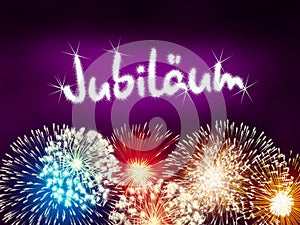 German JubilÃ¤um jubilee anniversary firework pink