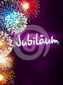 German JubilÃ¤um jubilee anniversary firework pink