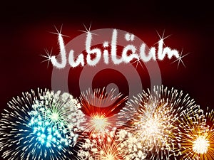 German JubilÃ¤um jubilee anniversary firework red