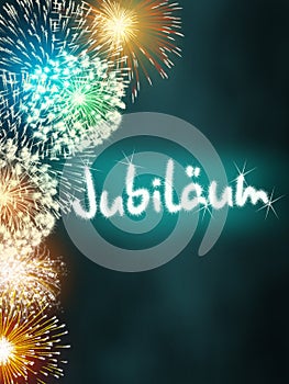 German JubilÃ¤um jubilee anniversary firework turquoise