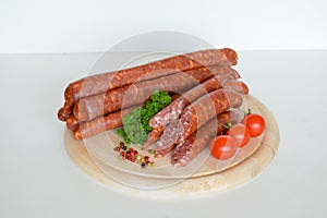 German Knackwurst, Raw Bratwurst, Sausages, Knackwurst, Food photo