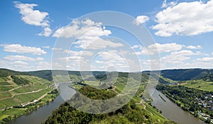 German landscape with the river Moselle