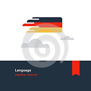 German language courses advertising concept. Fluent speaking foreign language