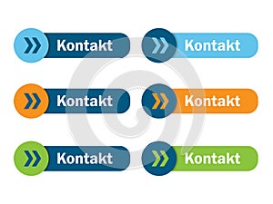 German language KONTAKT web buttons in various colors