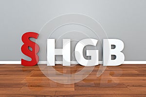 German Law HGB abbreviation for Commercial Code 3d illustration Handelsgesetzbuch photo