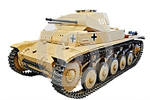 German light tank Panzer II PzKpfw II isolated white photo