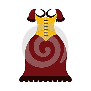 German maid corset costume. Vector illustration decorative design