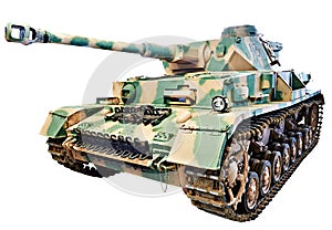 German medium tank PzKpfw IV; Panzer IV isolated white